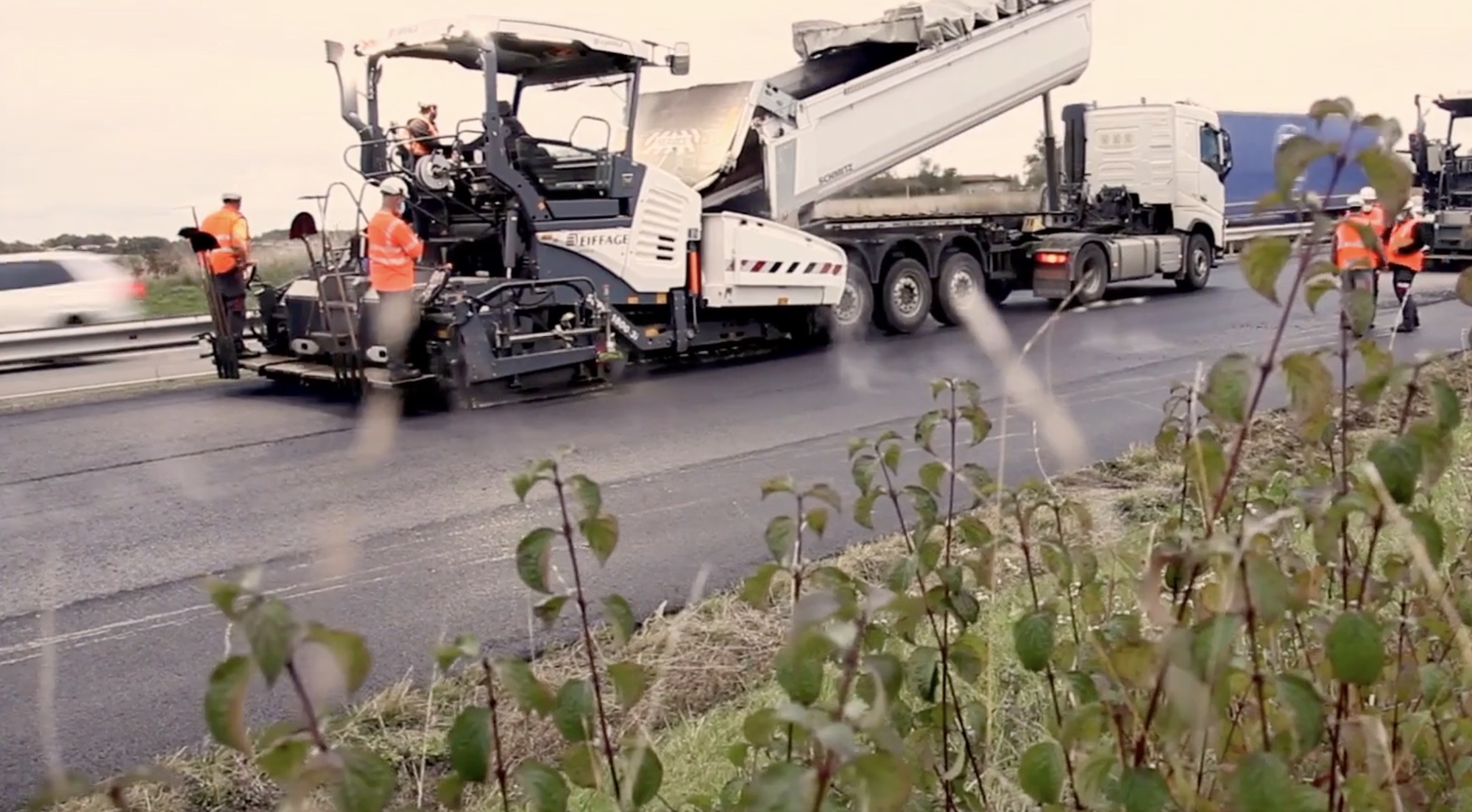 Biophalt, a substance created by French company Eiffage Route that uses a vegetable binder over the traditional crude oil alternative. Media sourced from Eiffage Route's website.
