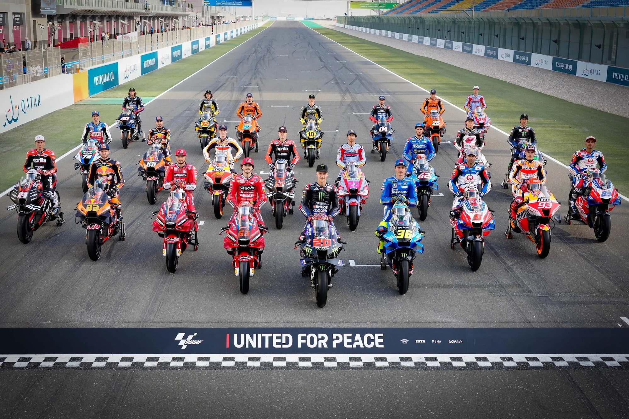 MotoGP's lineup of riders. Media sourced from Asphalt & Rubber.