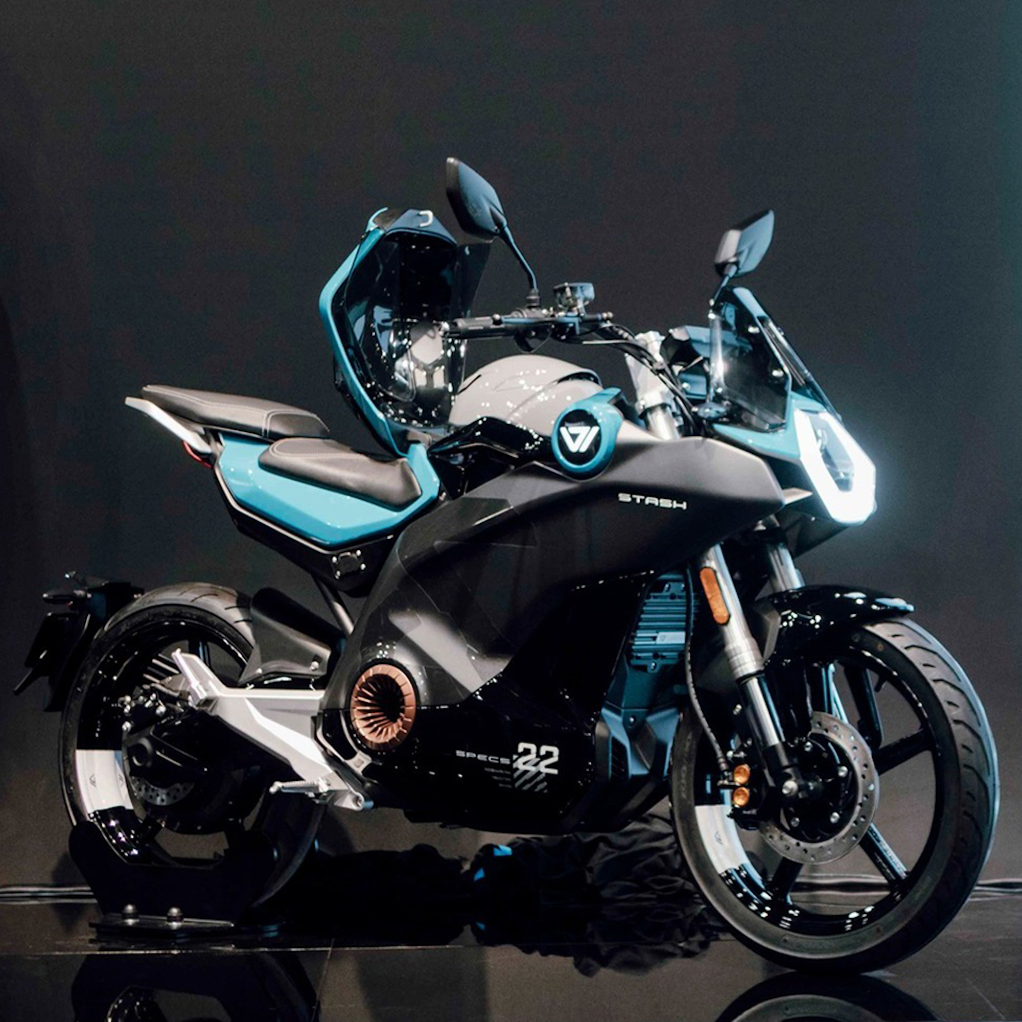 An electric motorcycle. Media sourced from EMN. 