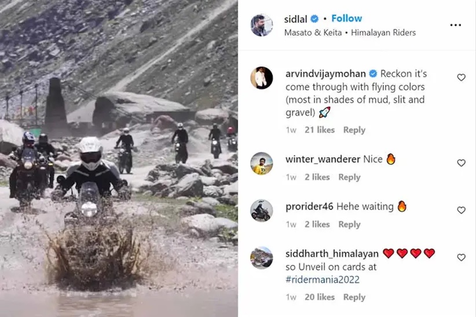 Royal Enfield's Instagram platform, where the CEO posted a short video showing the adventure bike that will soon eb revealed. Media sourced from MCN.