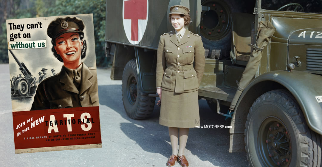 HM the late Queen Elizabeth II of the United Kindgom, standing as a member of the women’s Auxiliary Territorial Service as ‘Inductee No. 230873.’ Media sourced from Motoress.