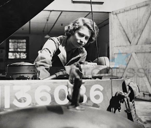 HM the late Queen Elizabeth II of the United Kindgom, standing as a member of the women’s Auxiliary Territorial Service as ‘Inductee No. 230873.’ Media sourced from Motoress.