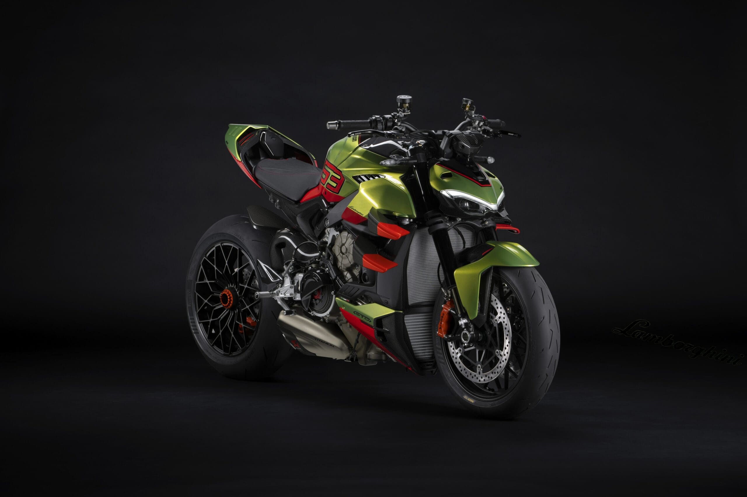 A view of Ducati's Streetfighter V4, created in collaboration with Lamborghini. Media sourced from Ducati.