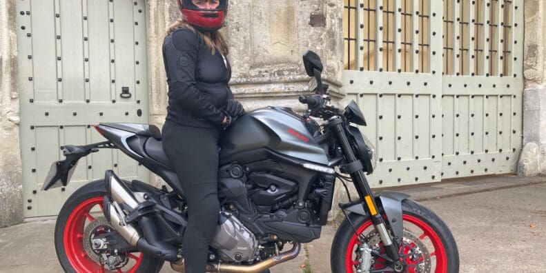 Author on 2022 Ducati Monster outside