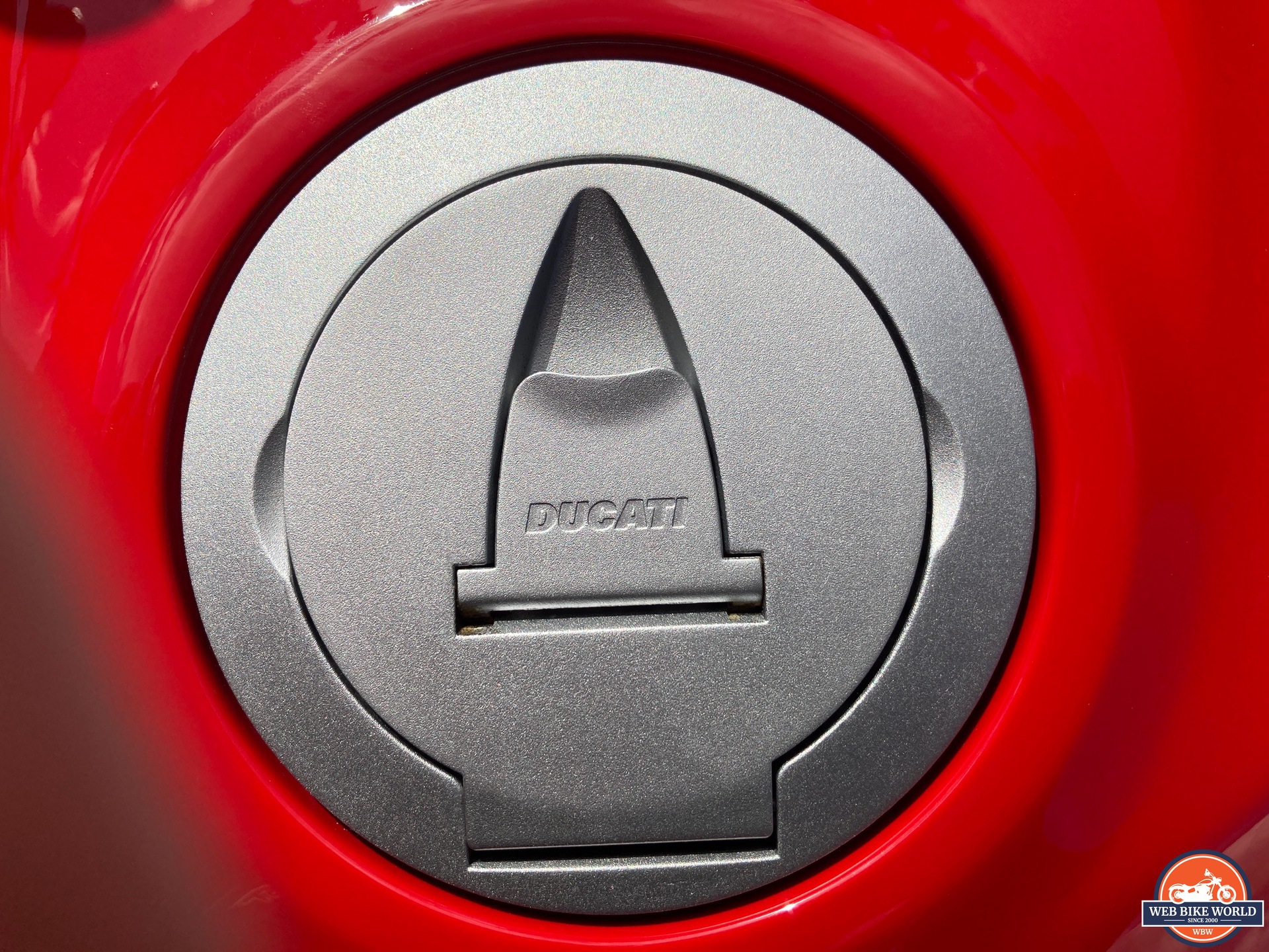 Ducati-branded fuel tank on 2022 Ducati V2 Streetfighter