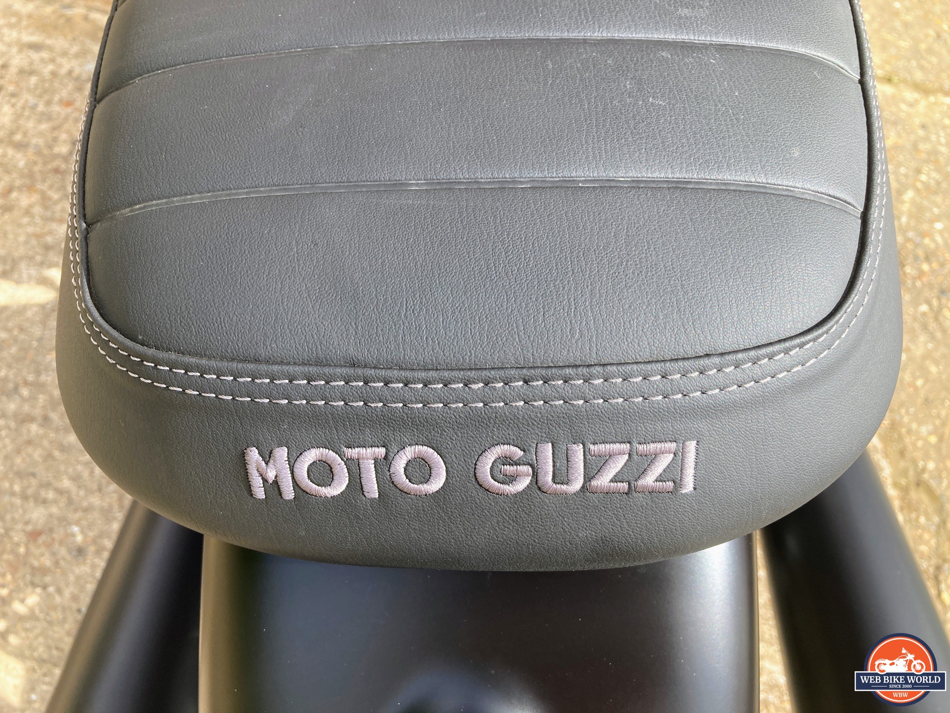 Stock seat on 2022 Moto Guzzi V7 Stone