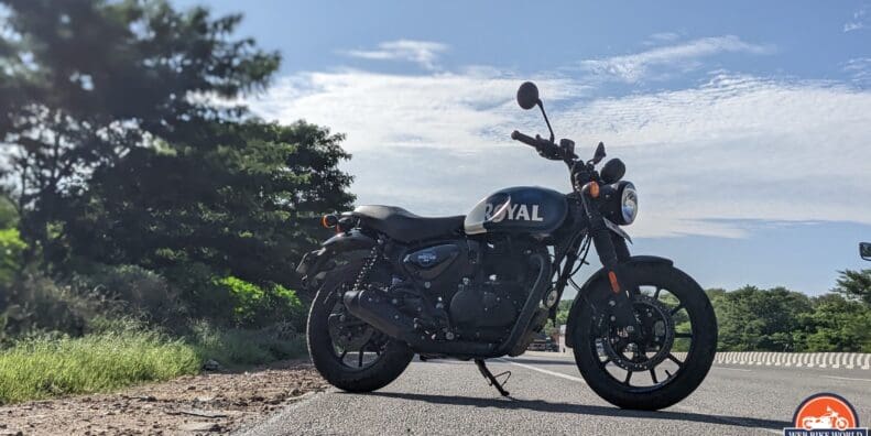 Royal Enfield Hunter 350 on country road