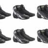 Collage of Alpinestars motorcycle boots and shoes Collage of Alpinestars motorcycle boots and shoes