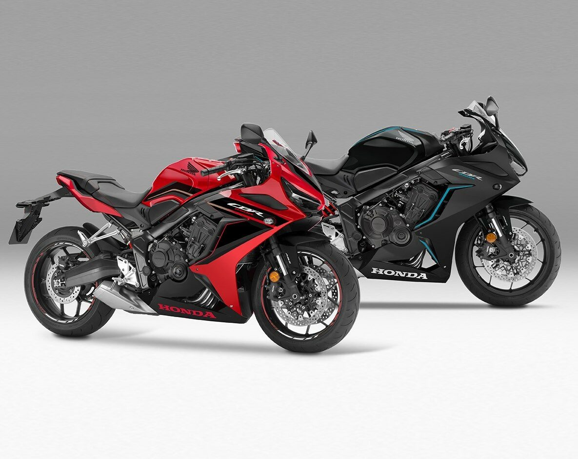 A view of Honda's all-new 2023 CB650R and CBR650R. Media sourced from Honda's press release.