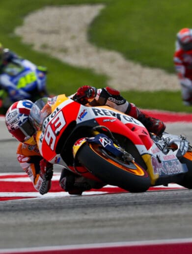 A view of the COTA, with MotoGP bikes doing their thing on the circuit proper. Media sourced from COTA.