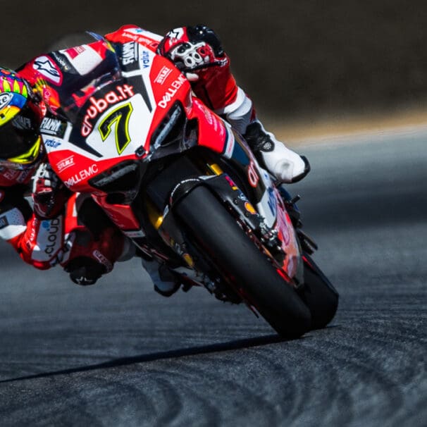 A rider leaning into the approaching curve. Media sourced from Fuel Curve.