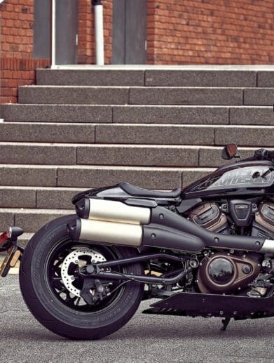 A Harley-Davidson Sportster. Media sourced from British GQ.