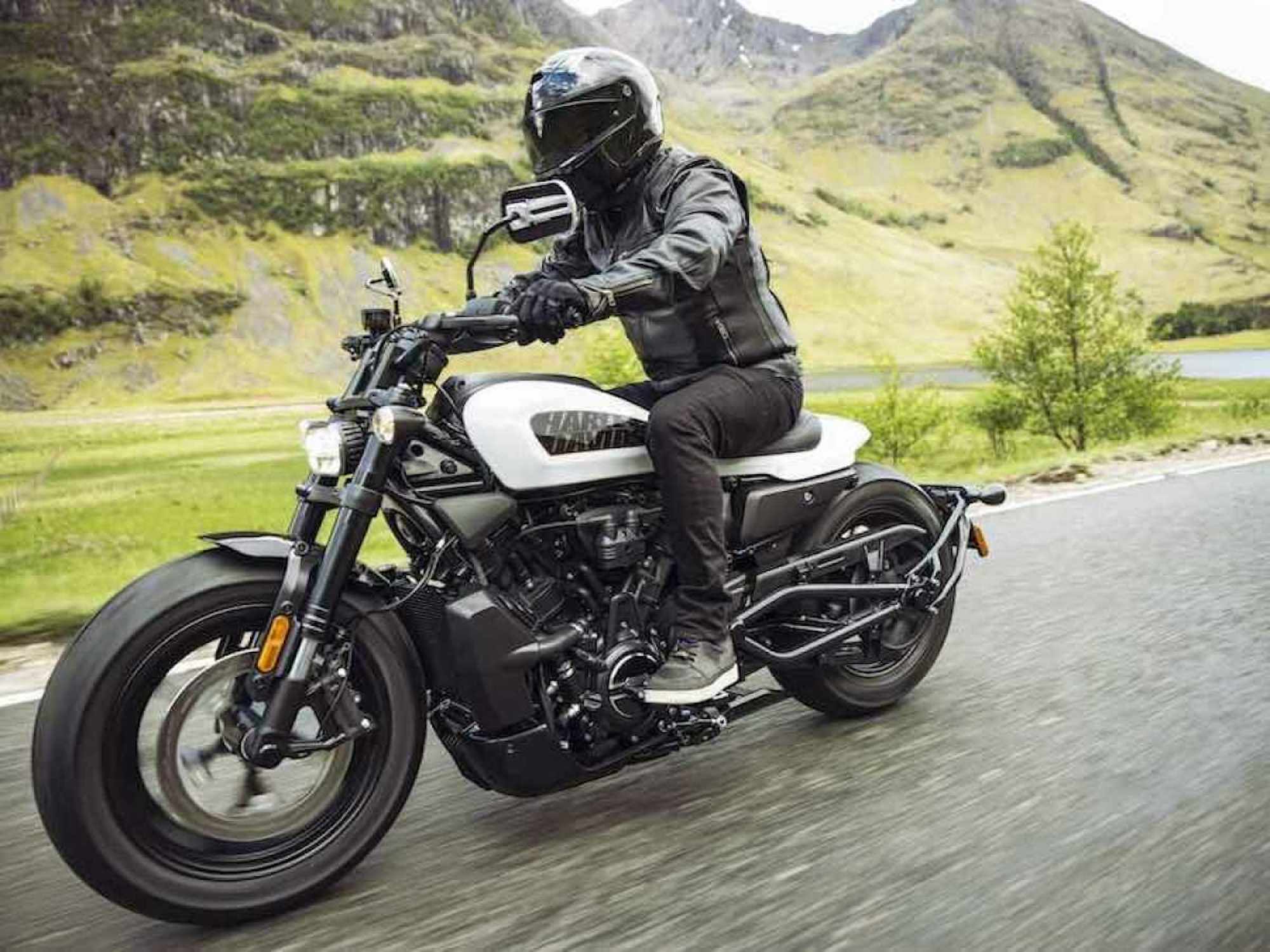 A Harley bike with rider, enjoying the scenery. Media sourced from VisorDown. 