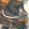 Close-up of chin bar on Icon Airframe Pro Carbon helmet