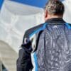 Back of author wearing Klim Induction Jacket