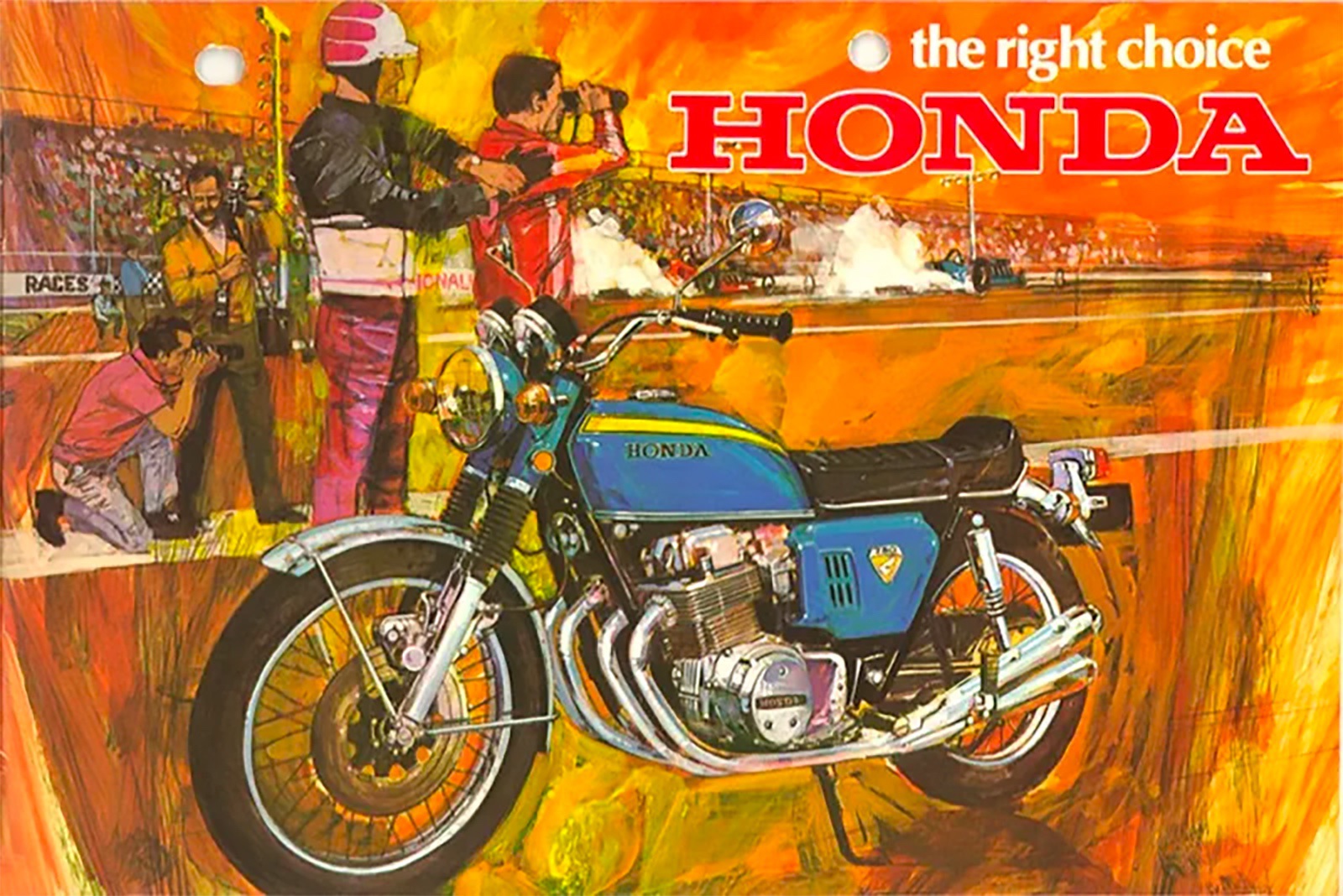 an image of an old Honda Motorcycle brochure with a CB750 on the front