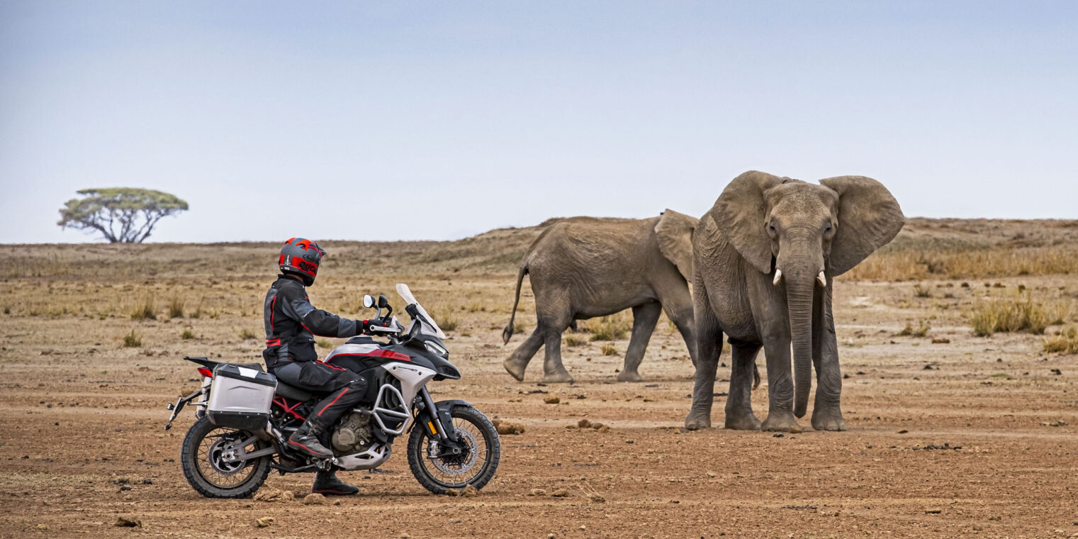 Ducati's Multistrada V4 Rally, revealed at their 2022 World Première. Media sourced from Ducati.