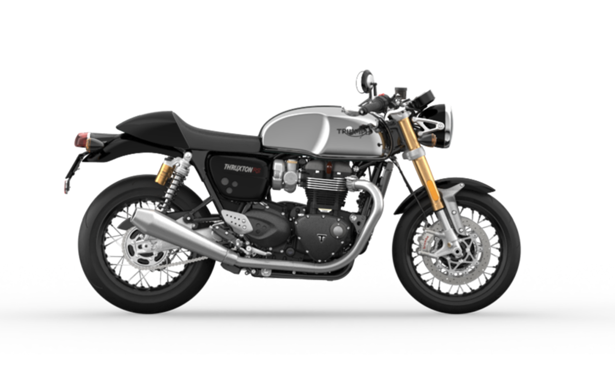 The Thruxton RS Chrome Edition. Media sourced from Triumph. 