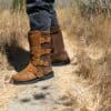 Side view of the left Fuel Dust Devil Boot worn by author