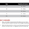 Sizing chart for Sena Impulse Modular Smart Helmet