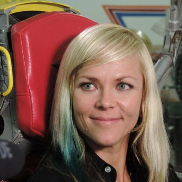 American professional racer, television personality, and metal fabricator Jessi Combs. Media sourced from RideApart.