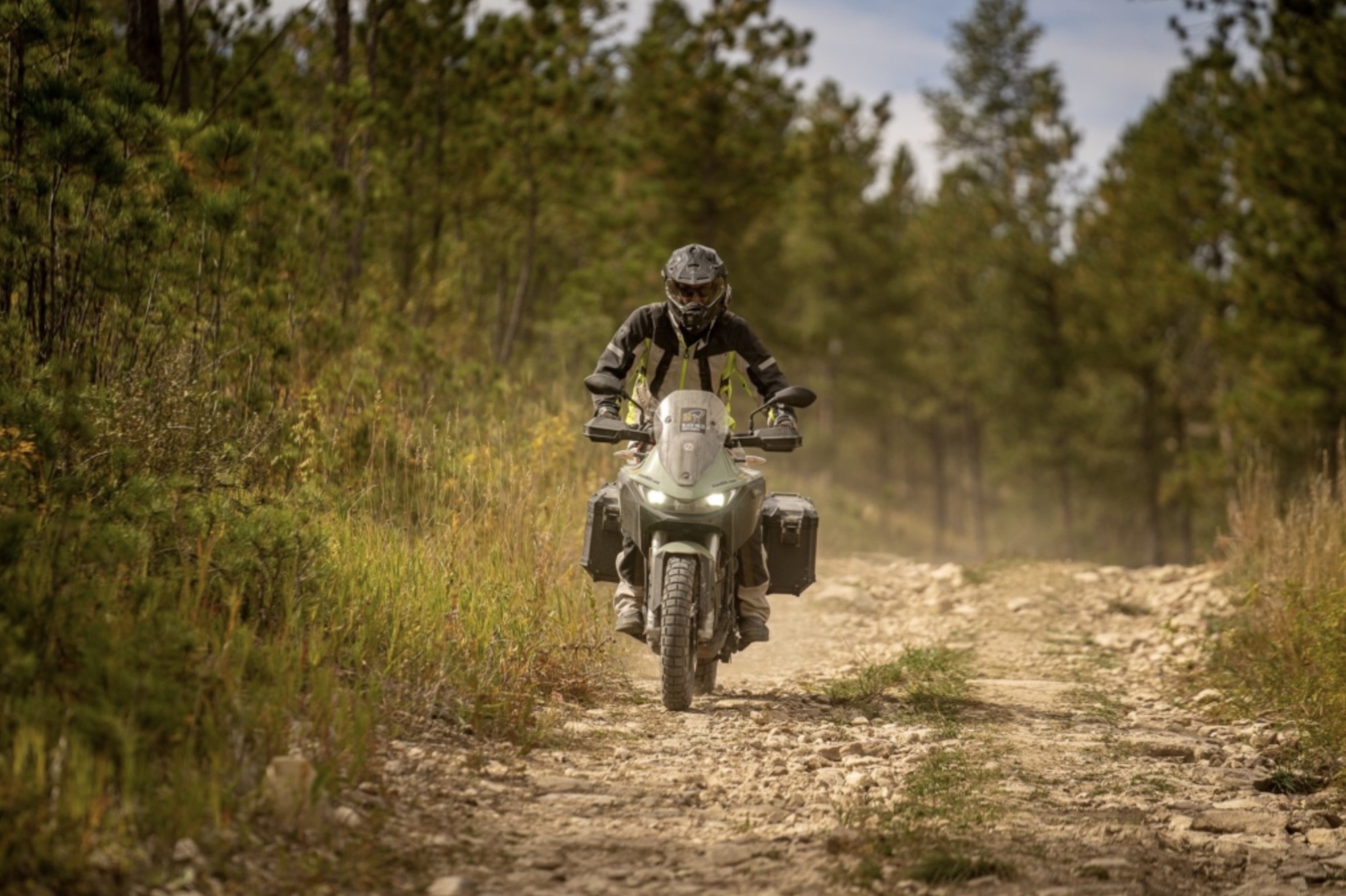 A motorcyclist enjoying a Backcountry Discovery route. Media sourced from BDR.