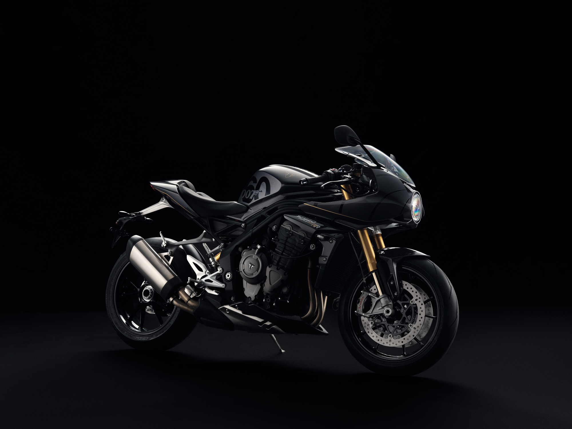 Triumph's Bond edition of their Speed Triple 1200 RR. Media sourced from Triumph's webpage.