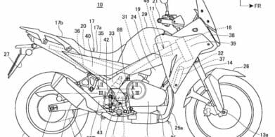 New patent images showing additional details on the upcoming Transalp XL750. Media sourced from CycleWorld.