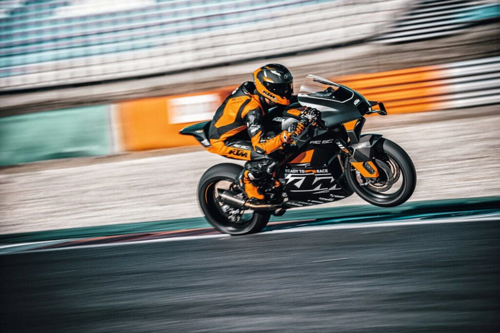 KTM's monstrosity: The beautiful RC 8C. Media sourced from KTM's press release.