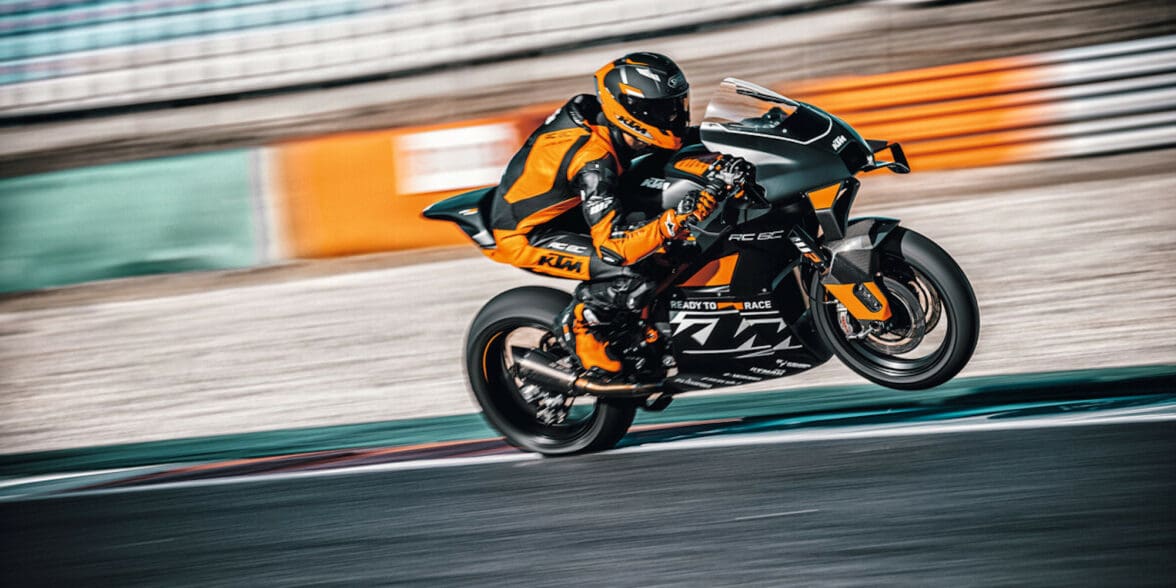 KTM's monstrosity: The beautiful RC 8C. Media sourced from KTM's press release.