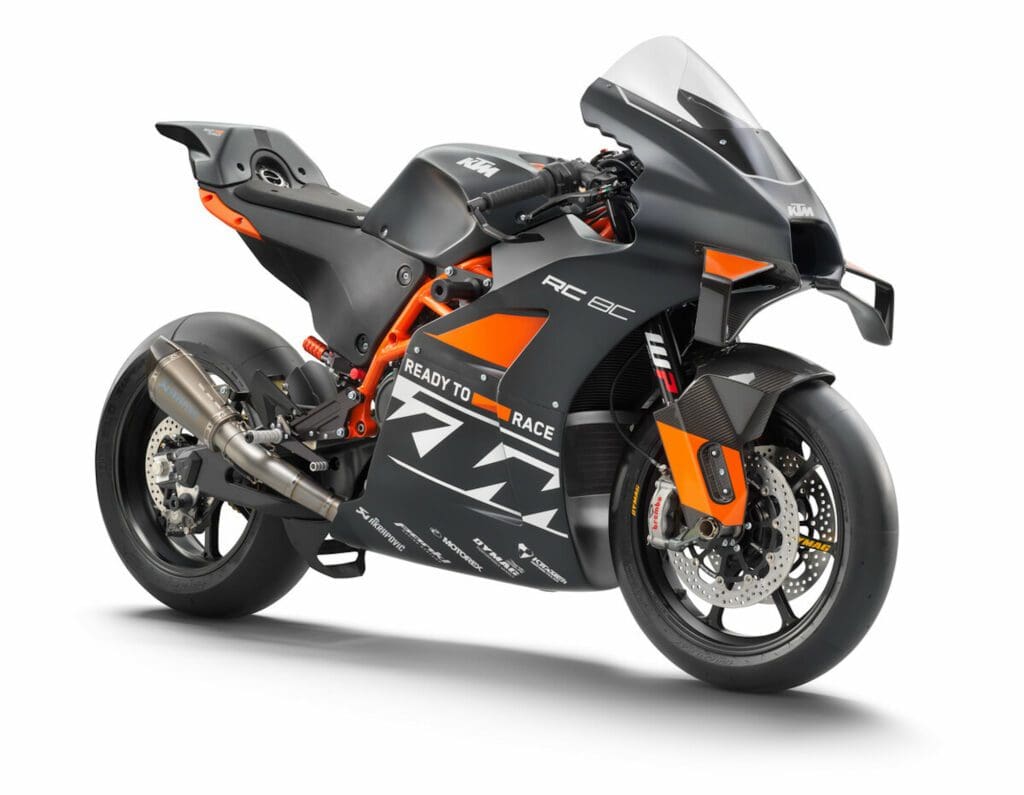 KTM's monstrosity: The beautiful RC 8C. Media sourced from KTM's press release.