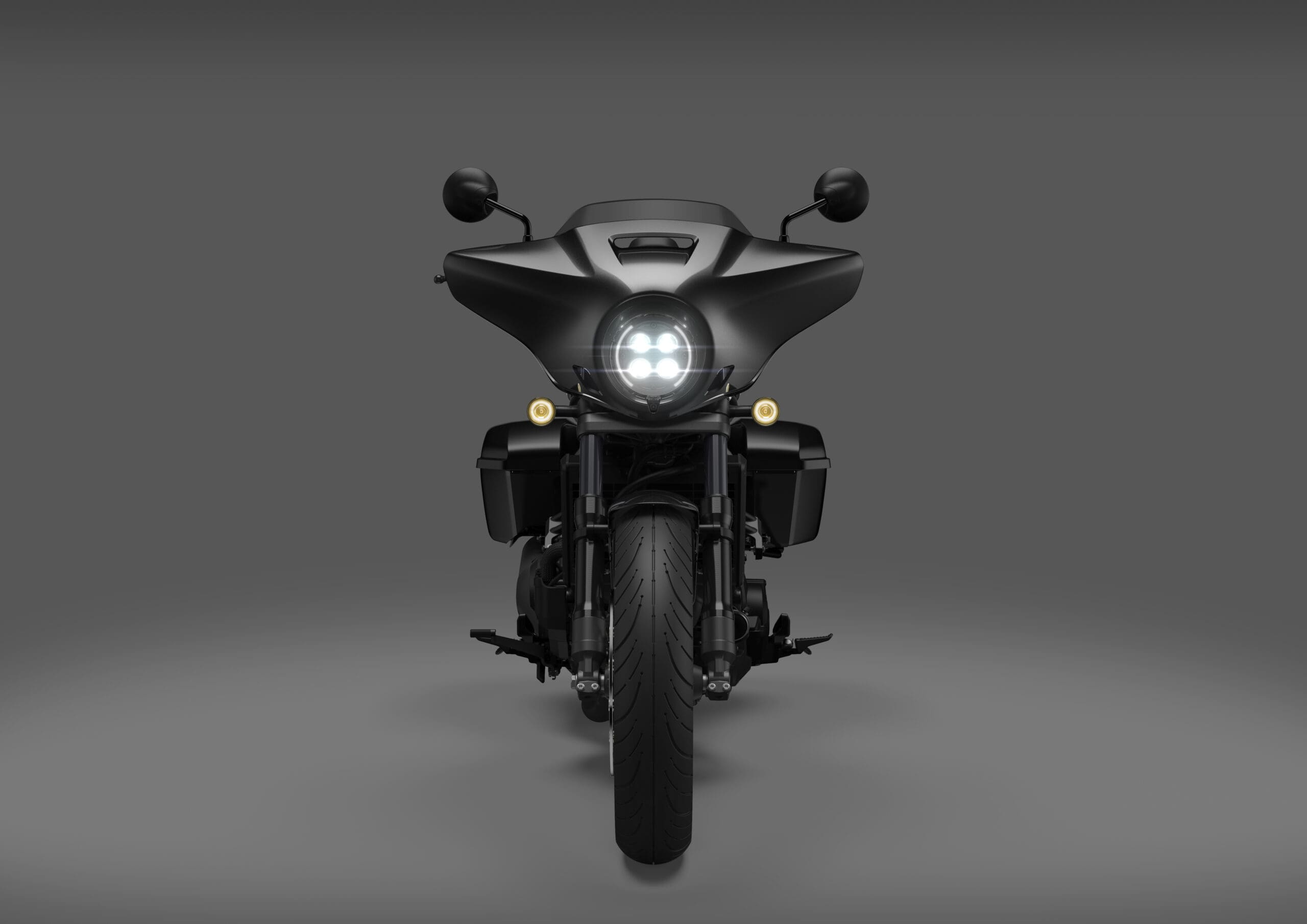 A view of Honda's all-new Rebel 1100T DCT bagger bike. Media sourced from Honda's press release.