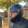 Reviewer wearing the AGV K6 and Merlin Ridge Jacket