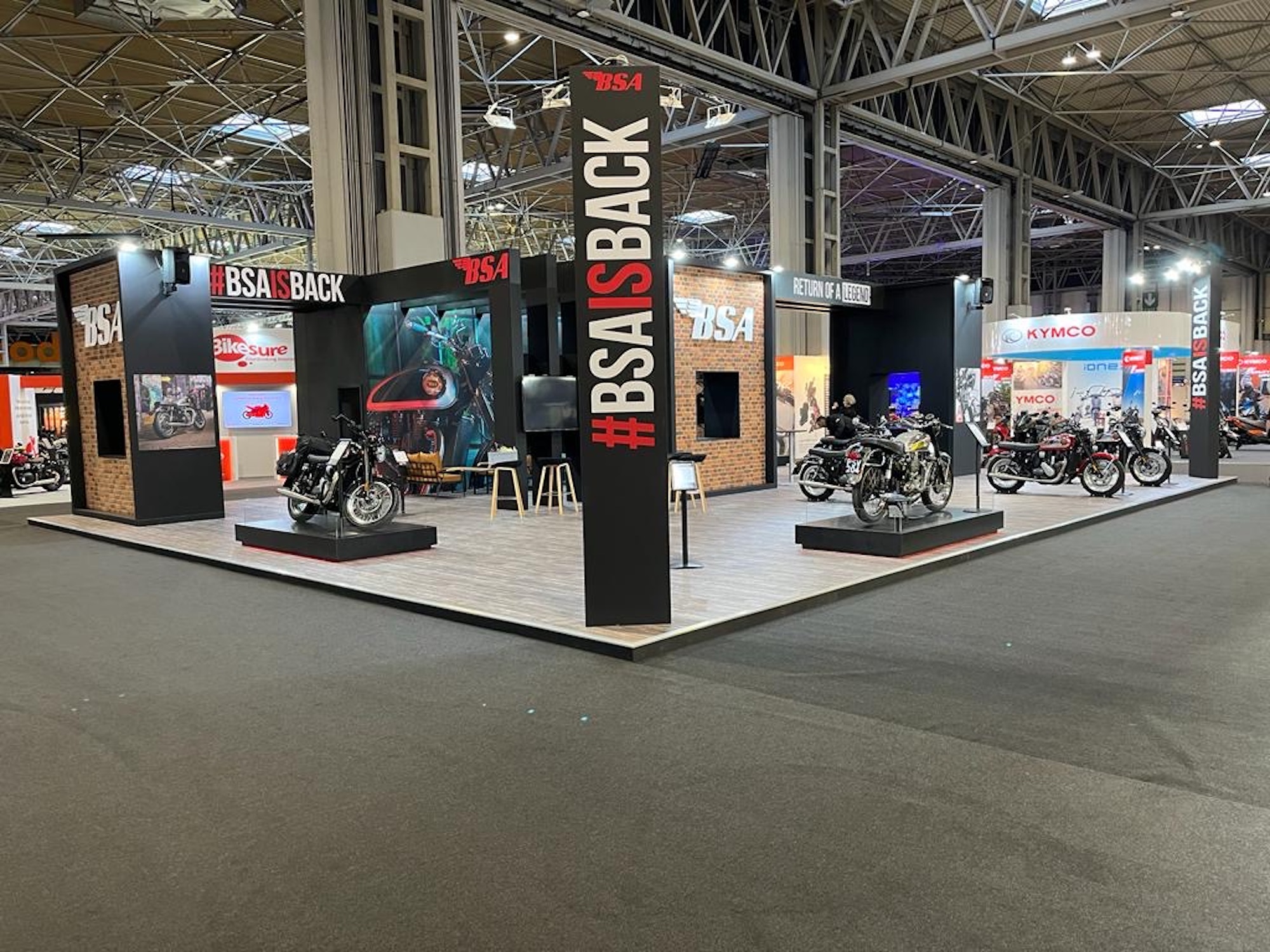 BSA at Motorcycle Live. Media sourced from BSA's Facebook page.