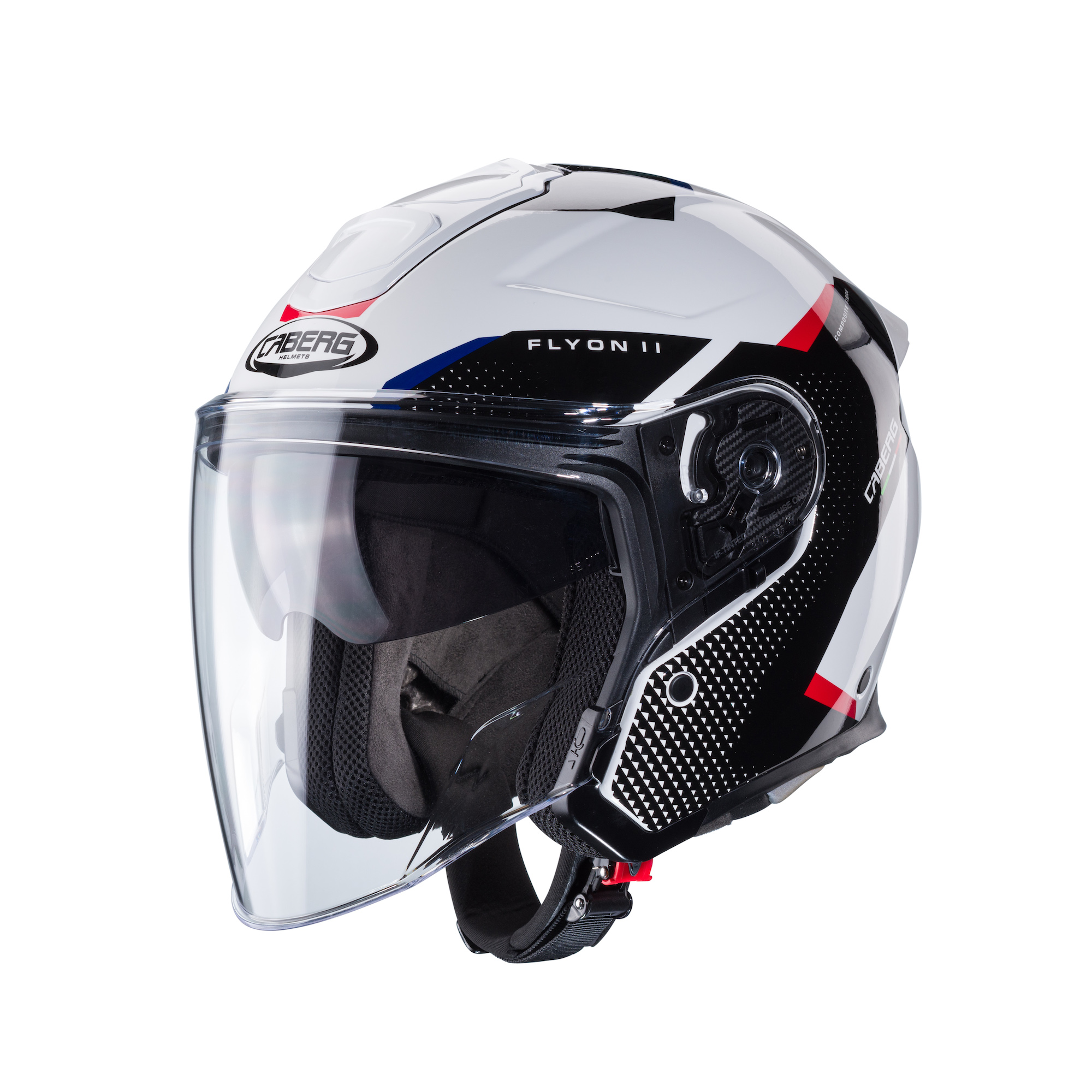 Caberg's newest Jet helmet, the FLYON II. Media sourced from Caberg's press release. 