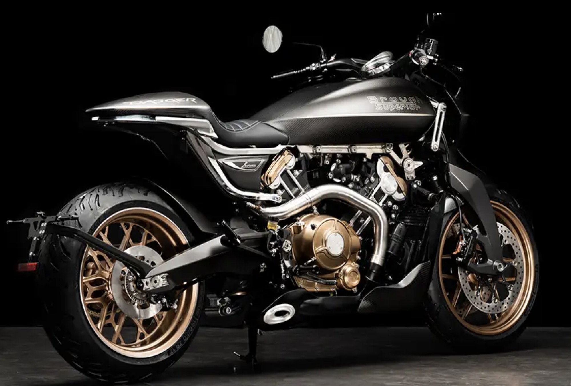 Brough Superior's new machine, the Dagger - a roadster with a titanium frame, premium components and serious style. Media sourced from Brough Superior. 