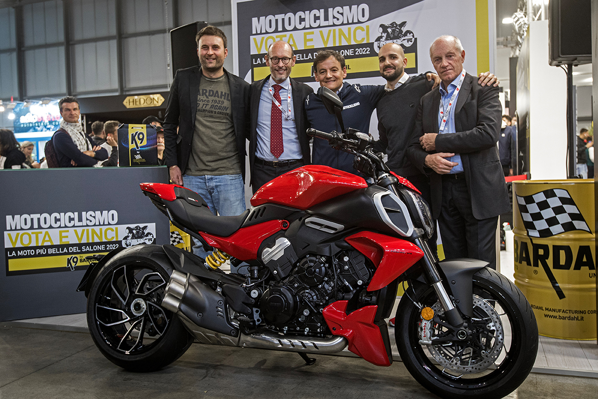 Ducati's Diavole V4, which won the 'Most Beautiful Bike" award for 2022. Media sourced from Motorsport Newswire.