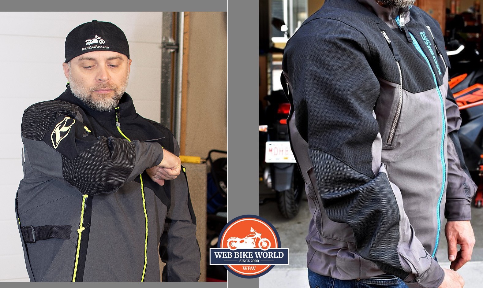 The Klim Raptor GTX jacket (left) has only two patches of Superfabric™ on it.