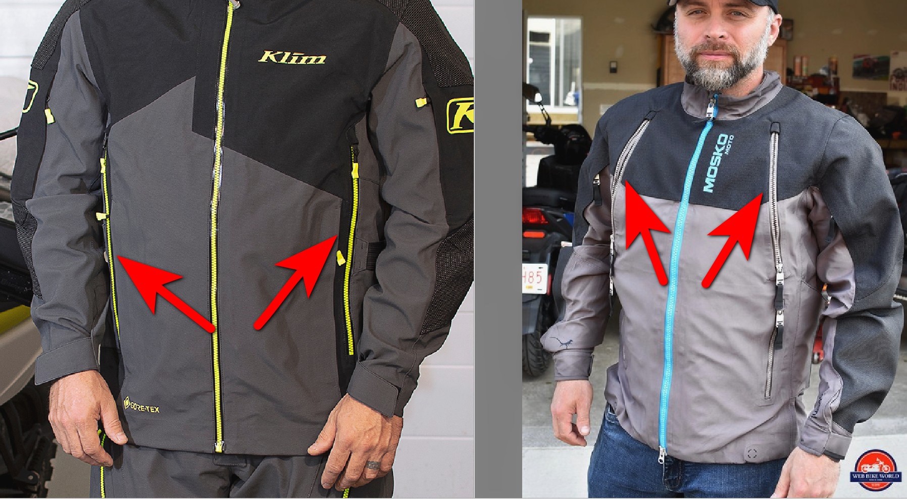 The front vents are located differently on the Raptor GTX vs on the Basilisk jacket.
