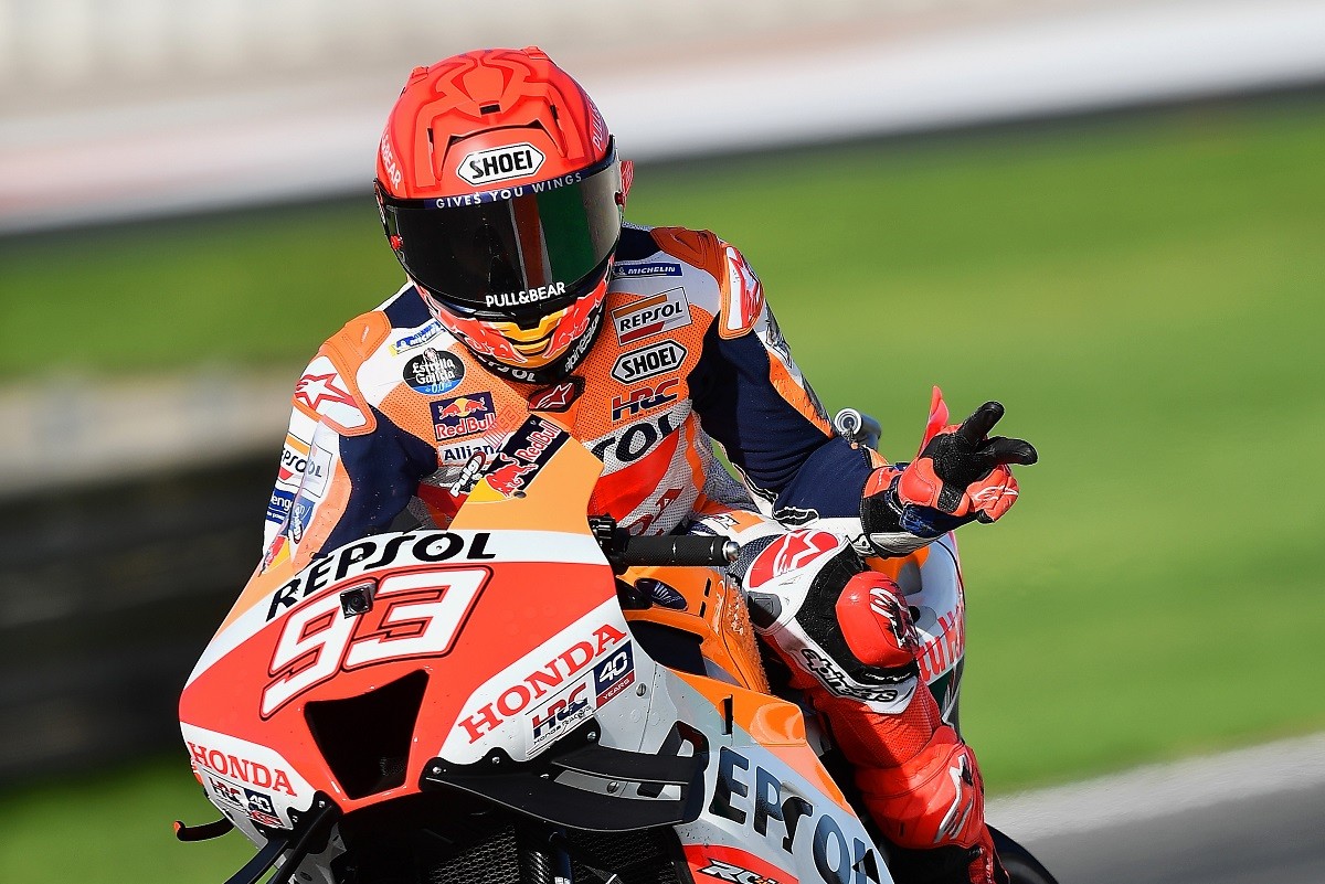 Marc Marquez in his natural habitat. Media sourced from Motorsport.