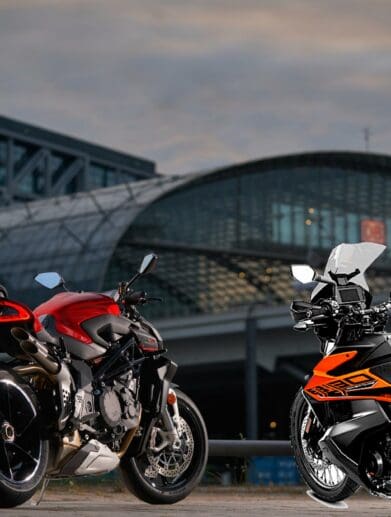 A KTM and MV Agusta motorcycle. Media sourced from Total Motorcycle.