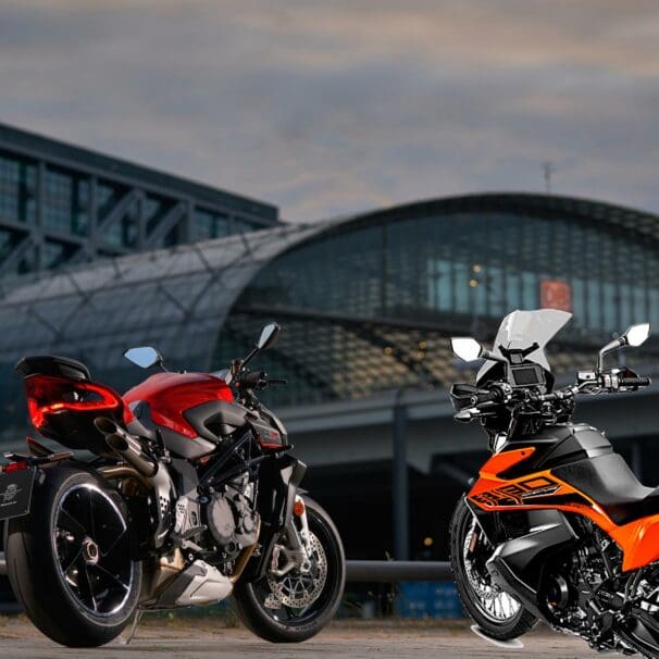 A KTM and MV Agusta motorcycle. Media sourced from Total Motorcycle.