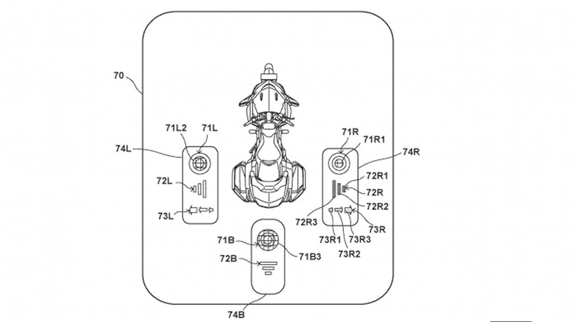 Honda's patent for radar-adaptive cruise control, currently slotted for the 2023 Gold Wing. Media source from MotorradOnline.