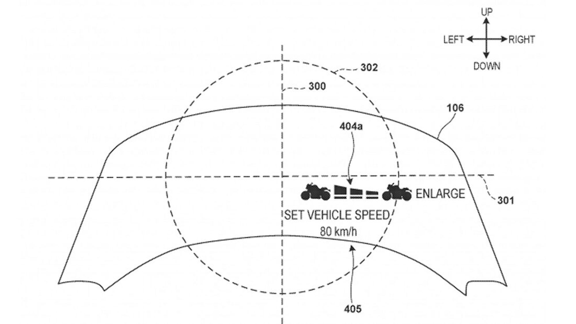 Honda's patent for radar-adaptive cruise control, currently slotted for the 2023 Gold Wing. Media source from MotorradOnline.