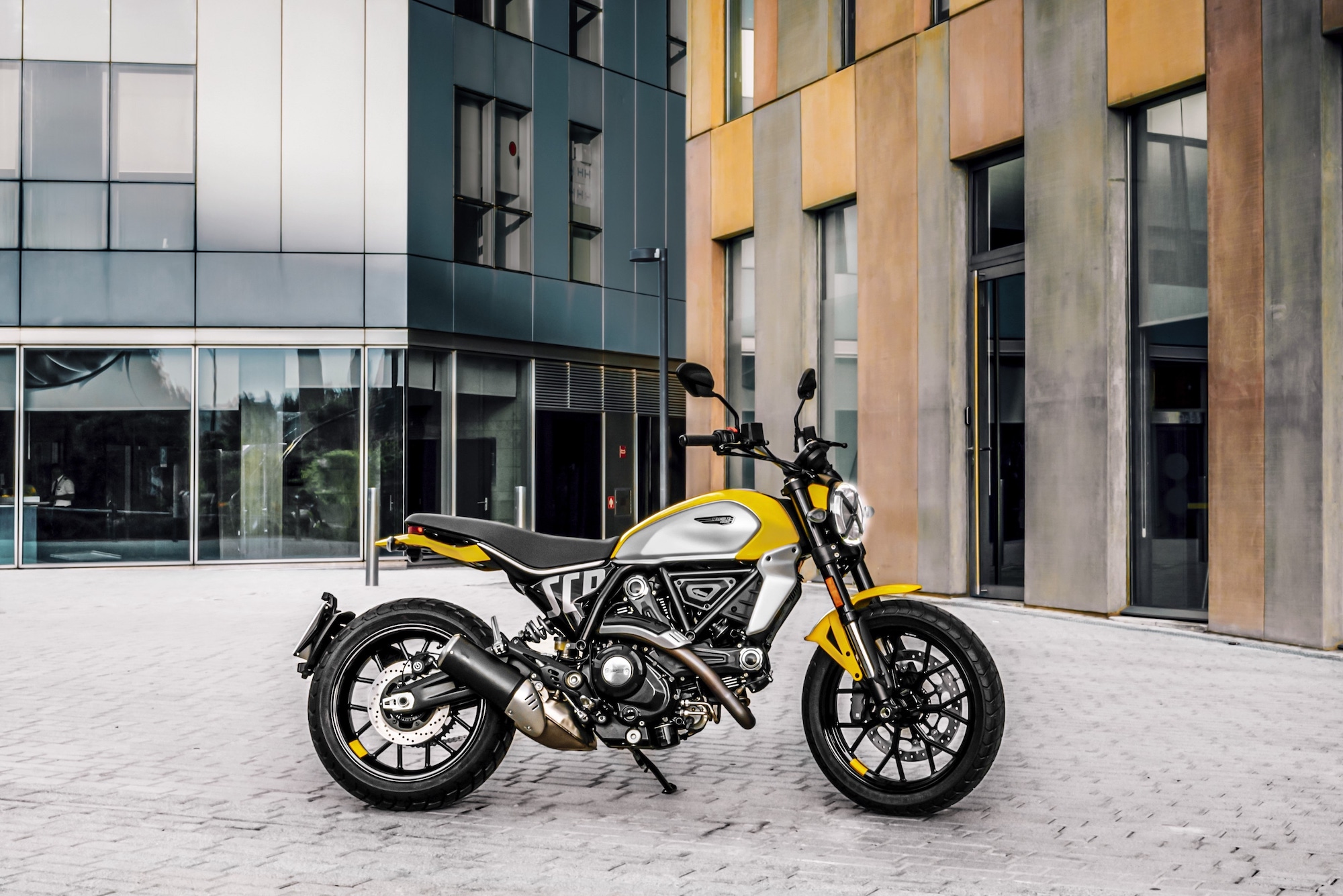 Ducati's new Scrambler range, including the Scrambler Icon, the Scrambler Full Throttle, and the Scrambler Night Shift. Media sourced from Ducati's press release.