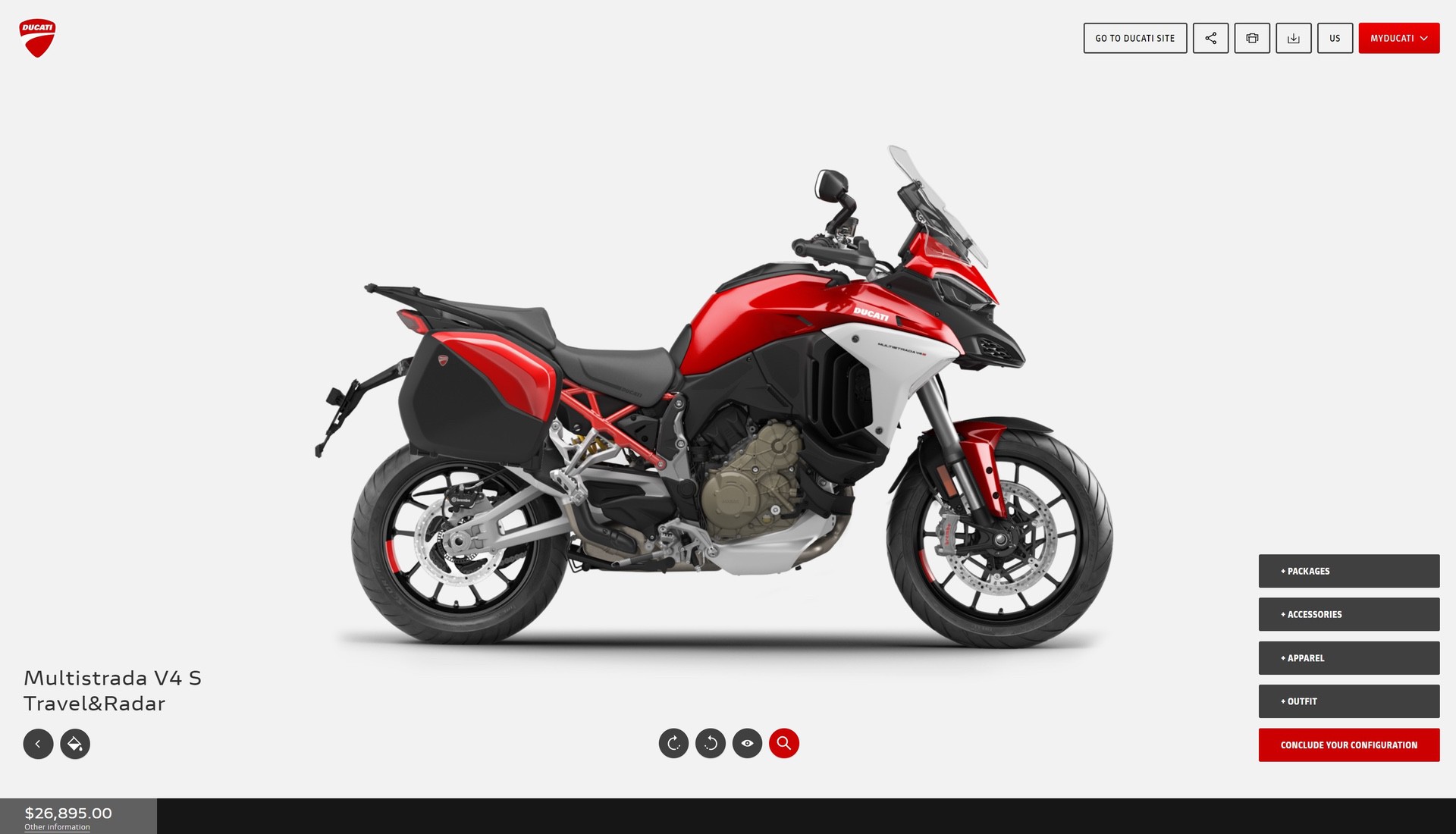 Product page for Ducati Multistrada V4S