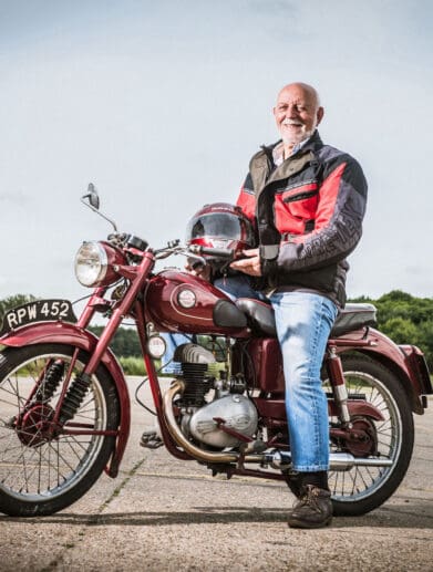 A Famous James motorbike. Media sourced from BikeSure.