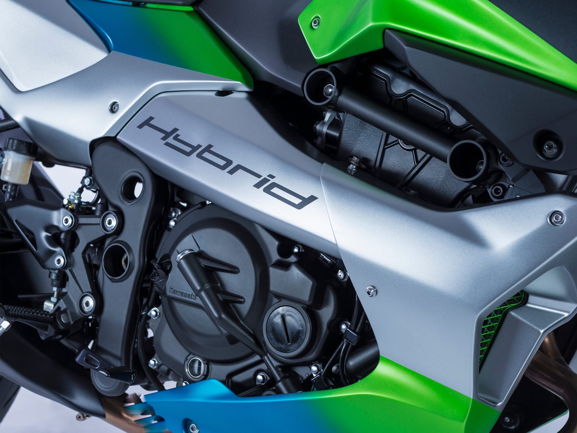 Kawasaki's reveal of four bikes at EICMA included several electric options, a hybrid, and an experimental hydrogen concept. Media sourced from The Autopian.