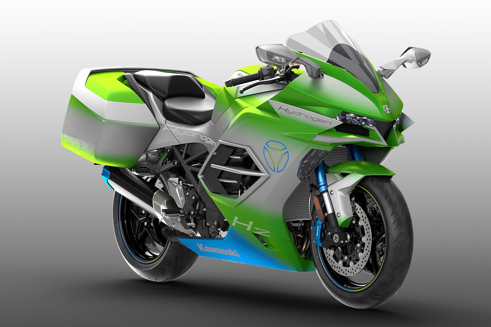 Kawasaki's reveal of four bikes at EICMA included several electric options, a hybrid, and an experimental hydrogen concept. Media sourced from CycleWorld.