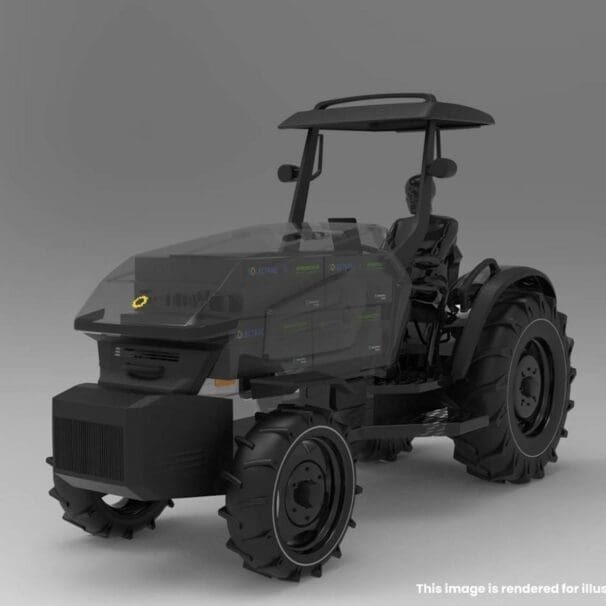 A new colleboration: Energica Inside and Solectrac in the bid to create electric tractors for our global agriculture industry. Media sourced from Ideanomics/Energica's press release.